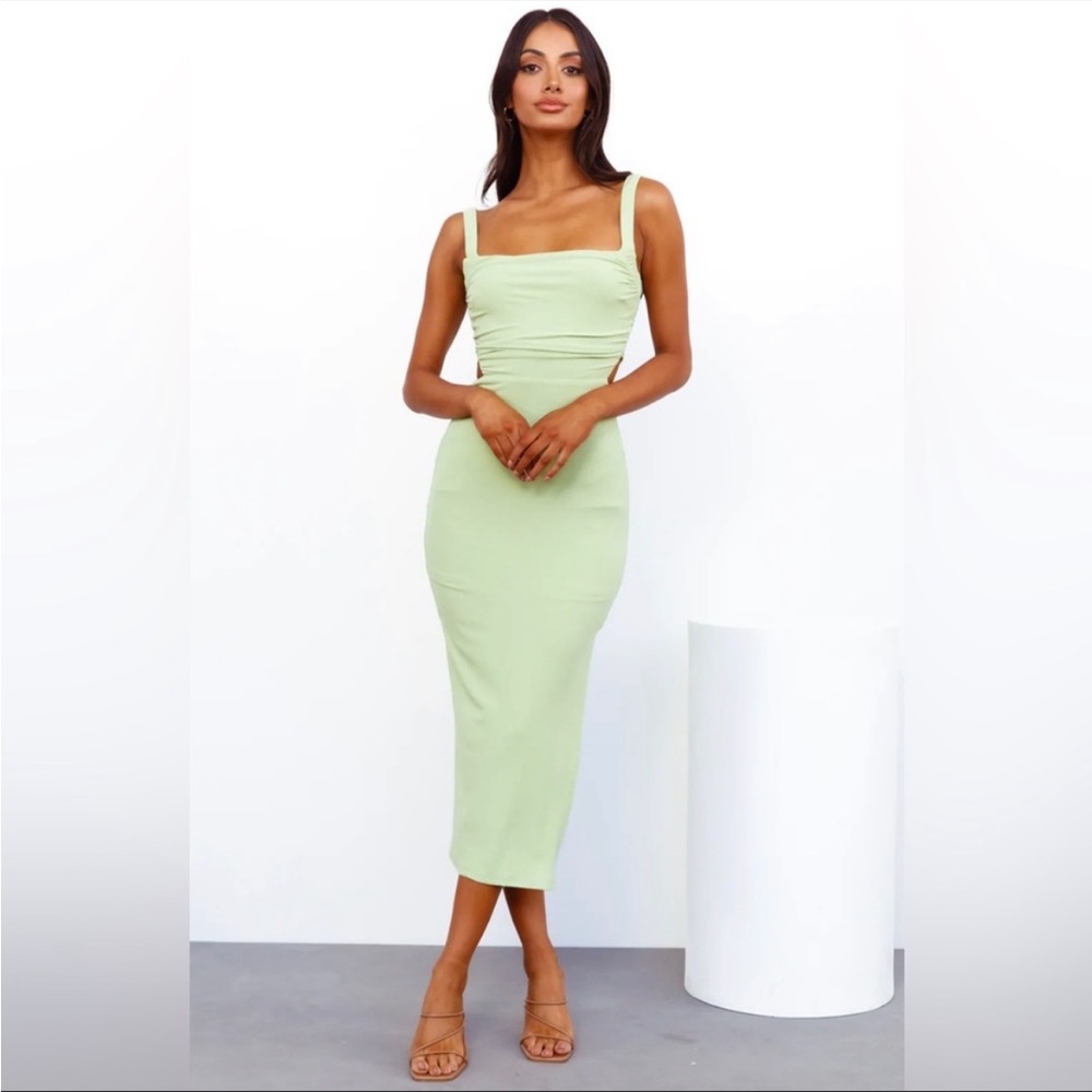 Hello Molly Frose on Repeat Midi Dress Green size Small NWT